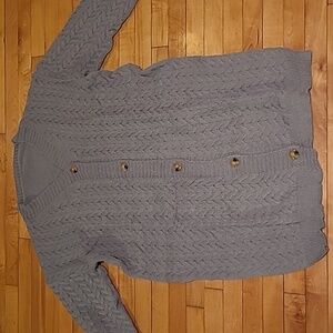 Cable Knit sweater with buttons.   Extra long.